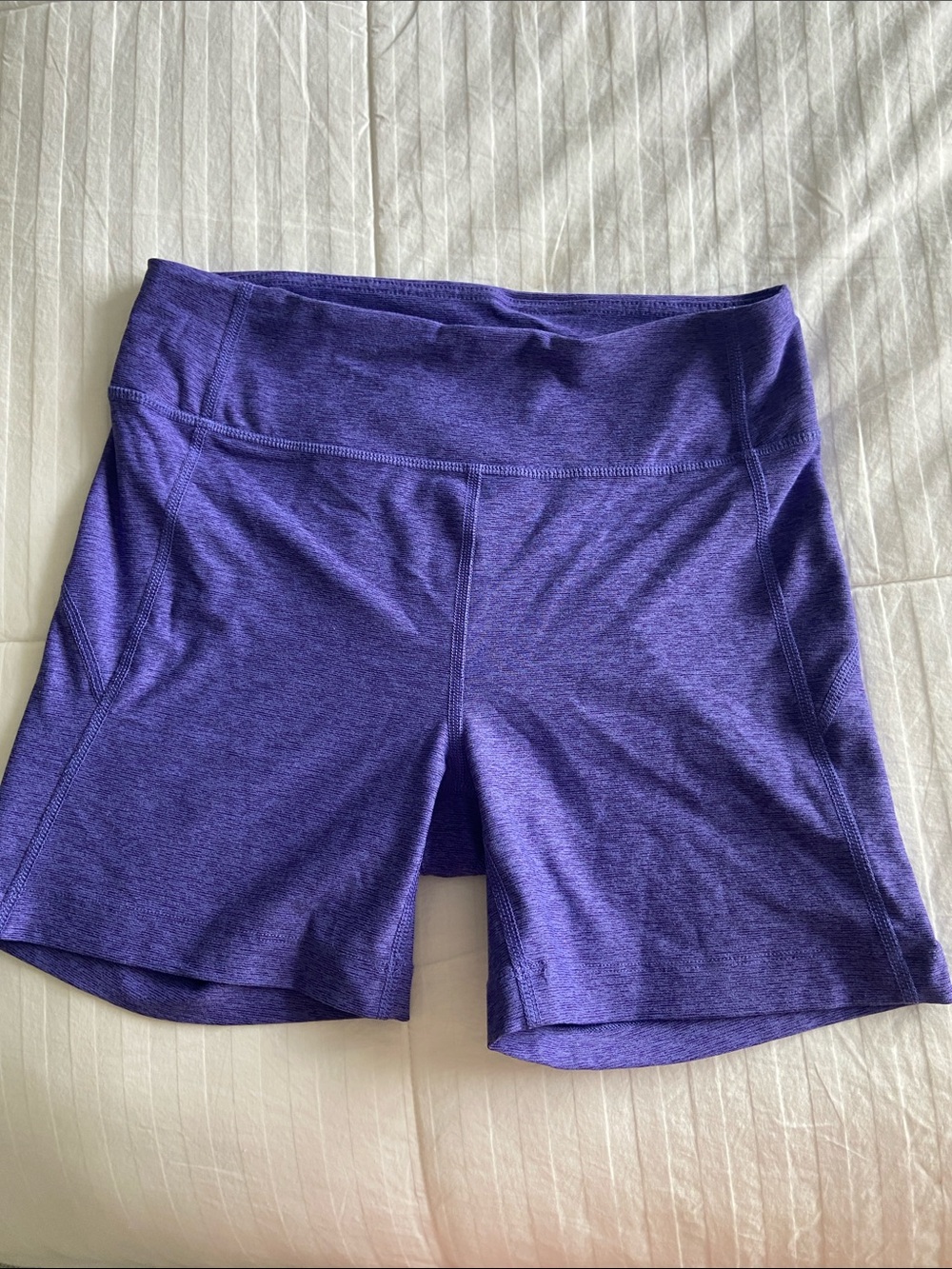 Outdoor Voices Heathered Purple High-Rise Bike Shorts